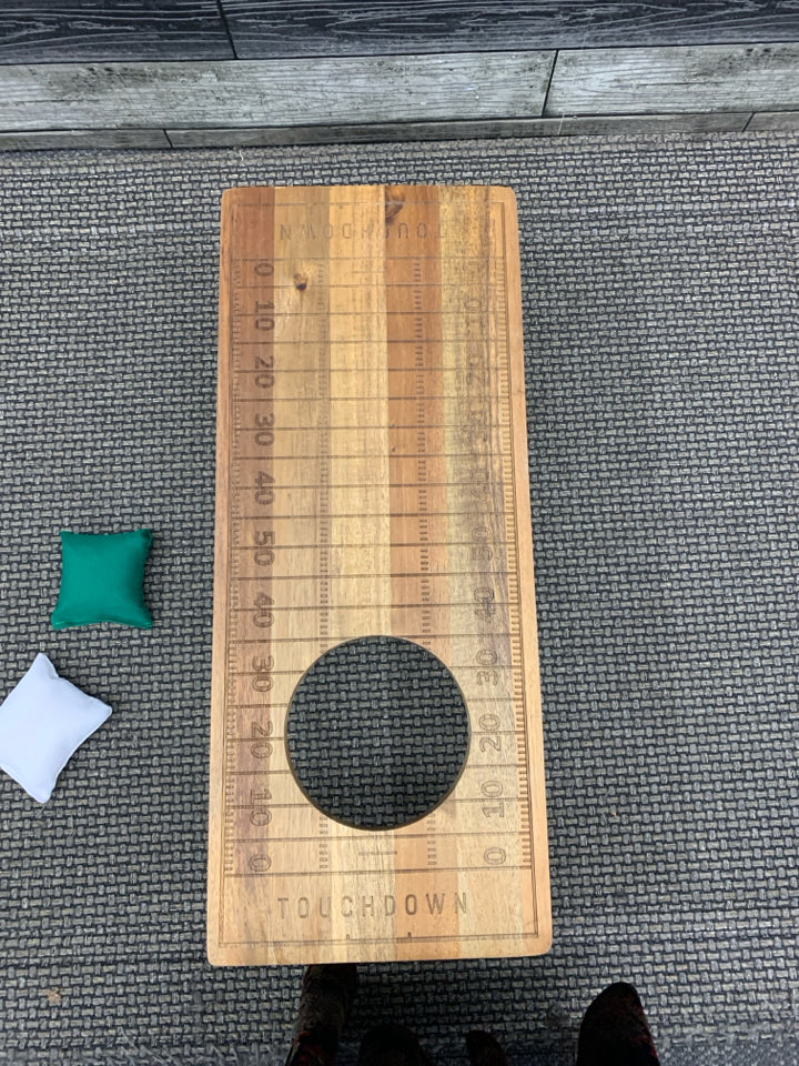 SMALL FOOTBALL CORNHOLE.