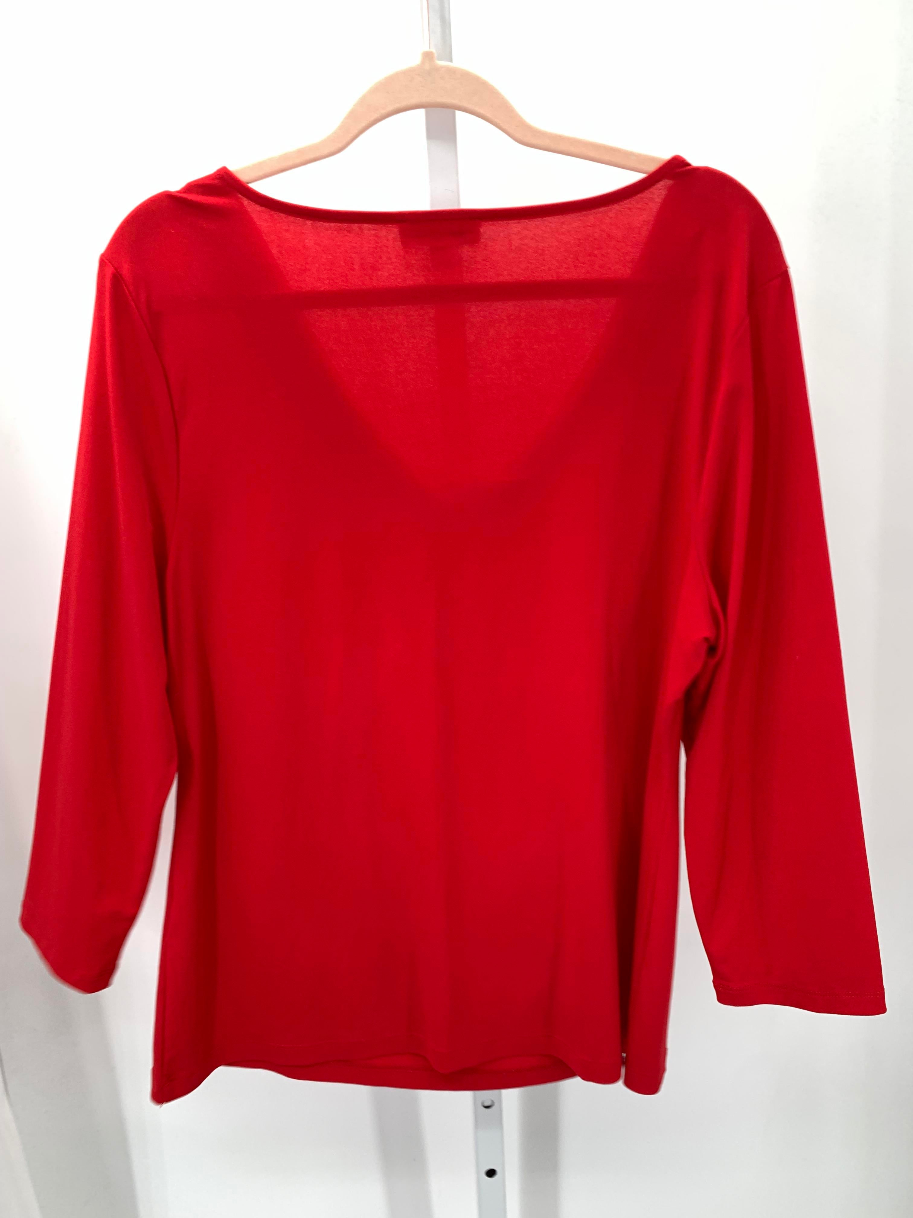 Calvin Klein Size Large Misses 3/4 Sleeve Shirt