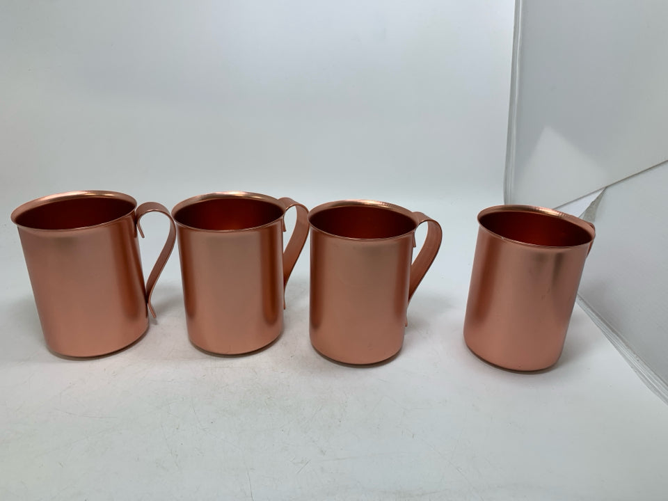 4 VTG COPPER CRAFT ALUMINUM MUGS COPPER COLOR.