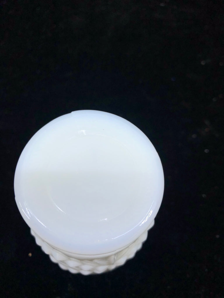 VTG MILK GLASS TOOTHPICK HOLDER.