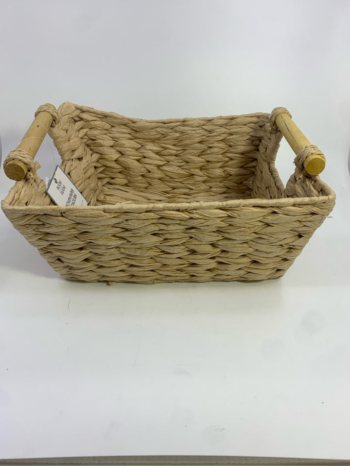 NWT WOVEN PAPER STORAGE BIN.
