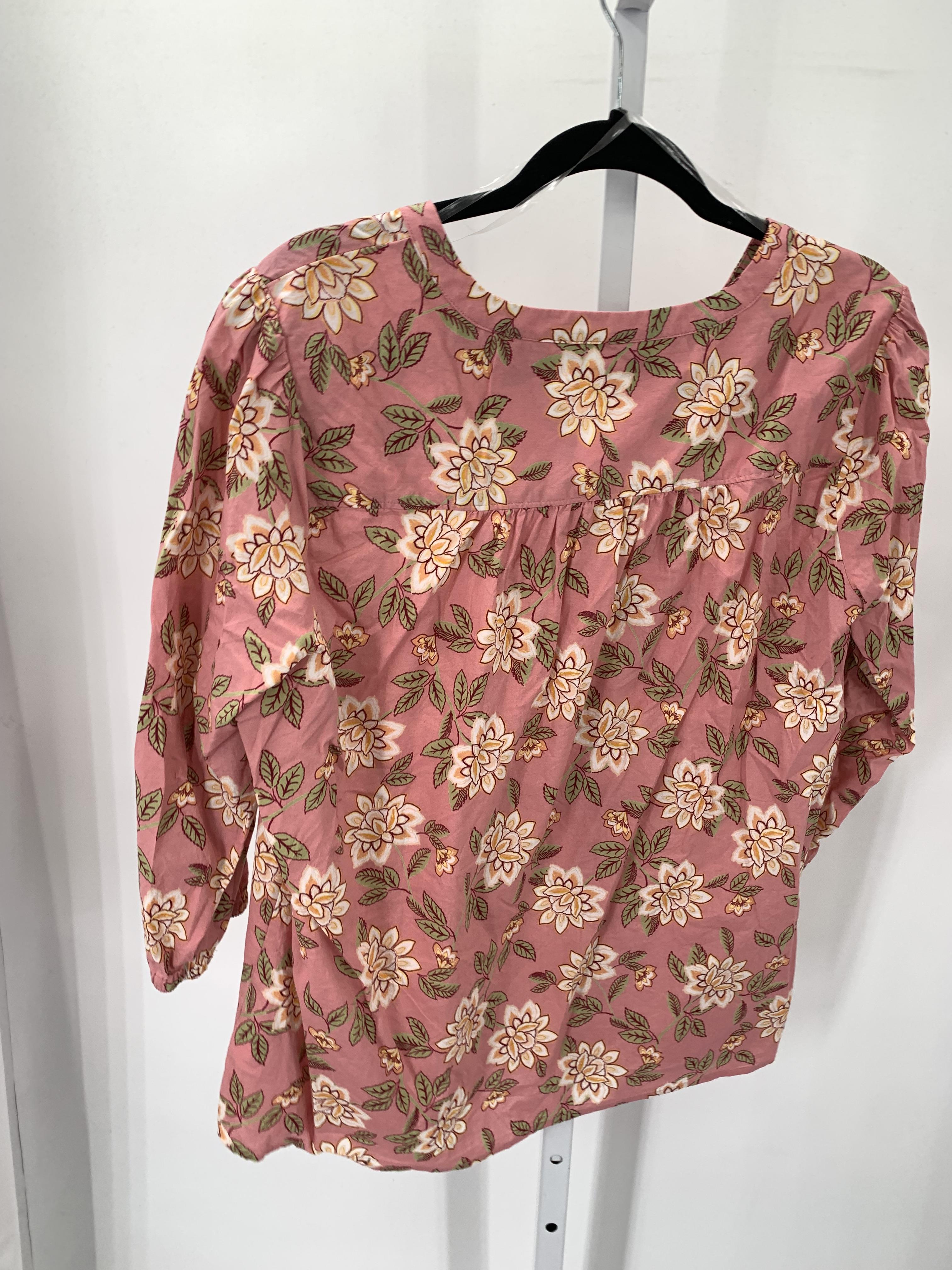 Croft & Barrow Size Large Misses 3/4 Sleeve Shirt