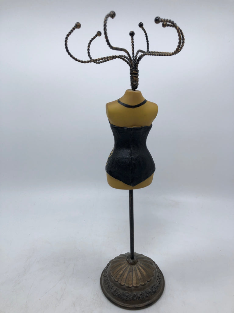 RESIN MANNEQUIN JEWELRY HOLDER W/ORNATE BASE.