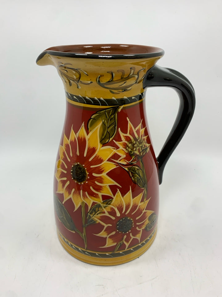 RED SUNFLOWER PITCHER.