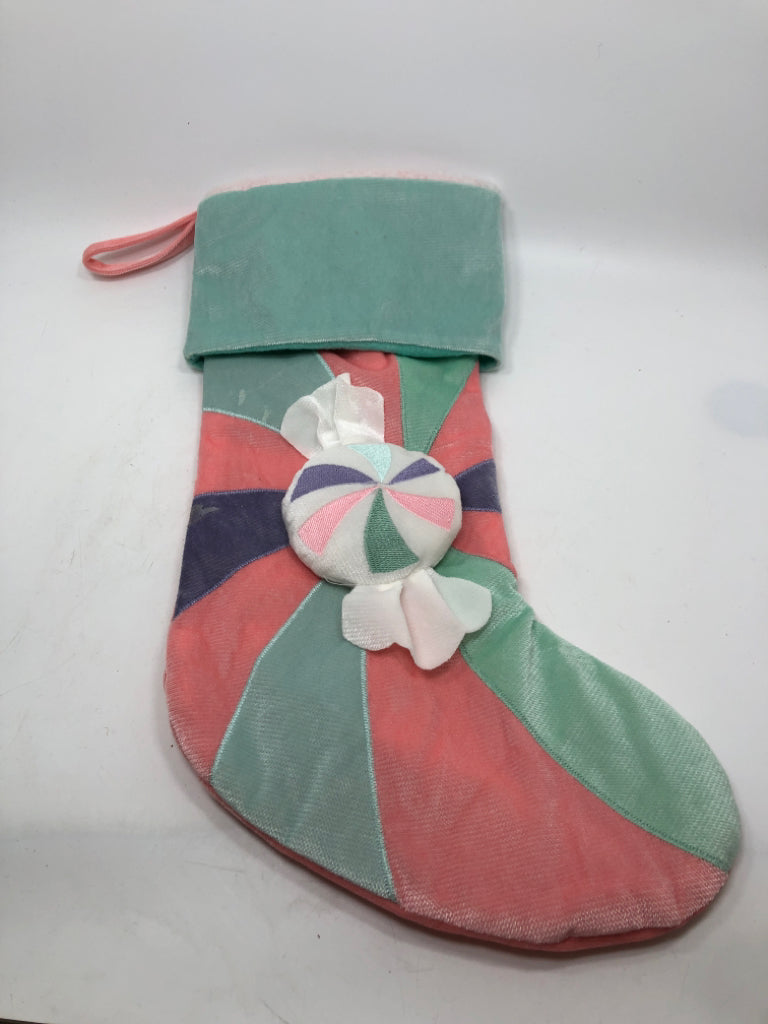 COLORFUL PEPPERMINT STOCKING.
