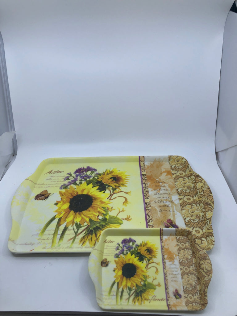 2 PC PLASTIC SUNFLOWER TRAYS.