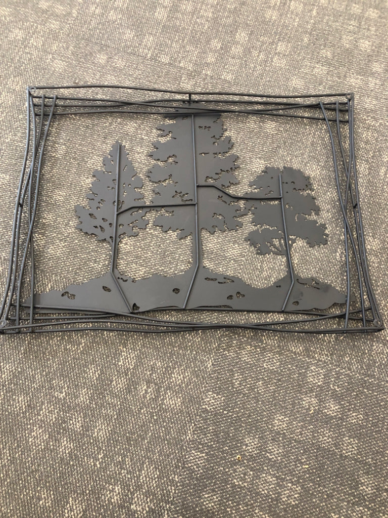 3 METAL COLORED TREES WALL ART.