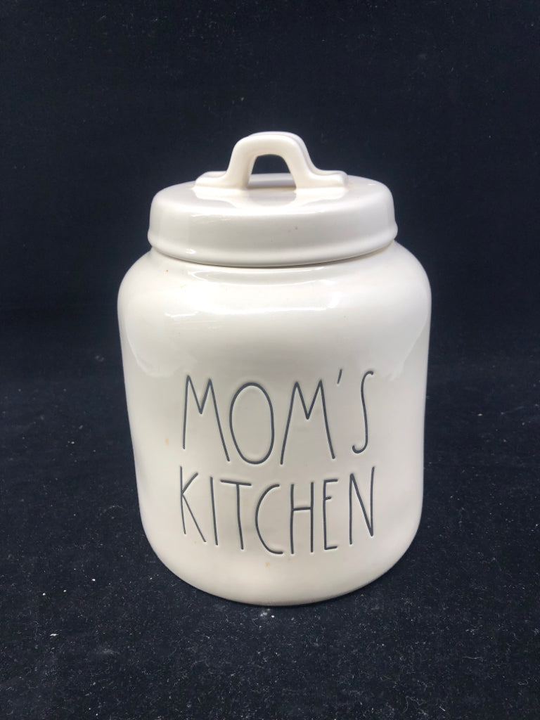 RAE DUNN "MOM'S KITCHEN" COVERED CANISTER.