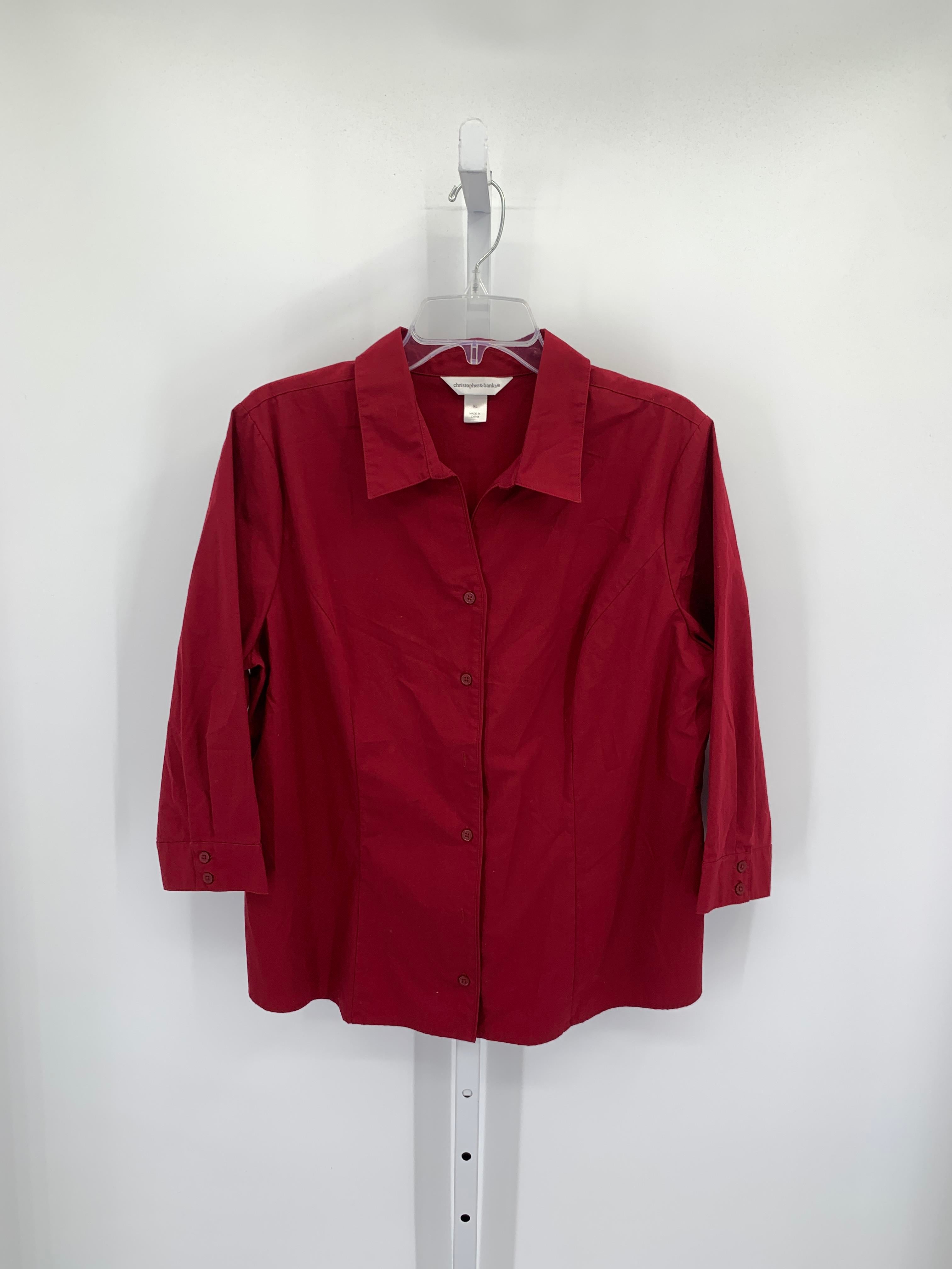 Christopher & Banks Size Extra Large Misses 3/4 Sleeve Shirt