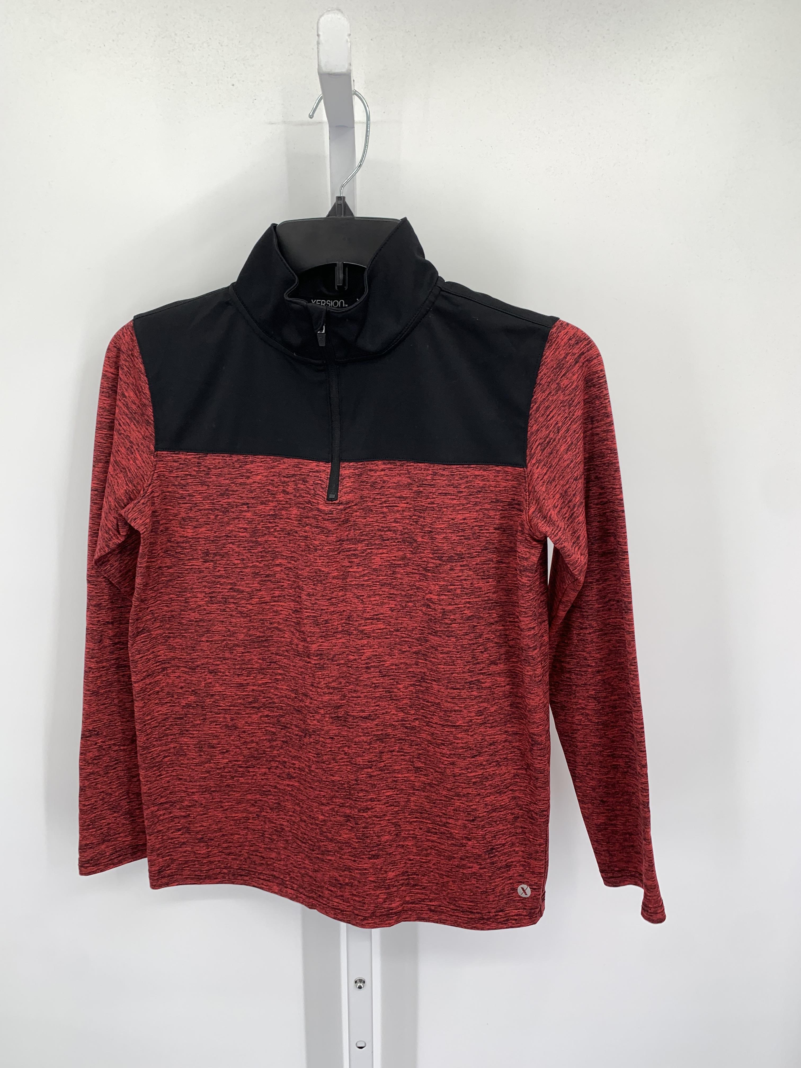 RED PARTIAL ZIP KNIT