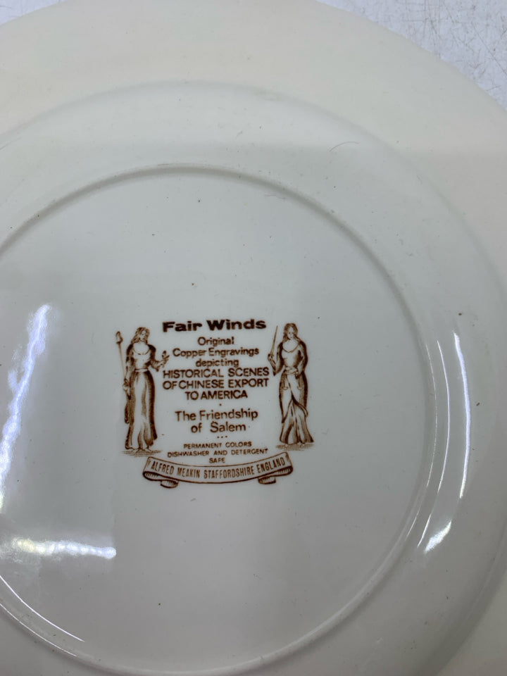 FAIR WINDS THE FRIENDSHIP OF SALAM BROWN DINNER PLATE.