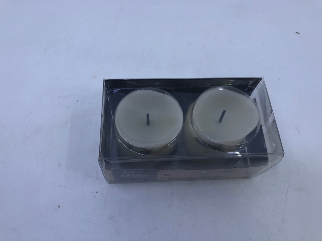NIP 2 PC LED FAUX CANDLES BARK DESIGN.