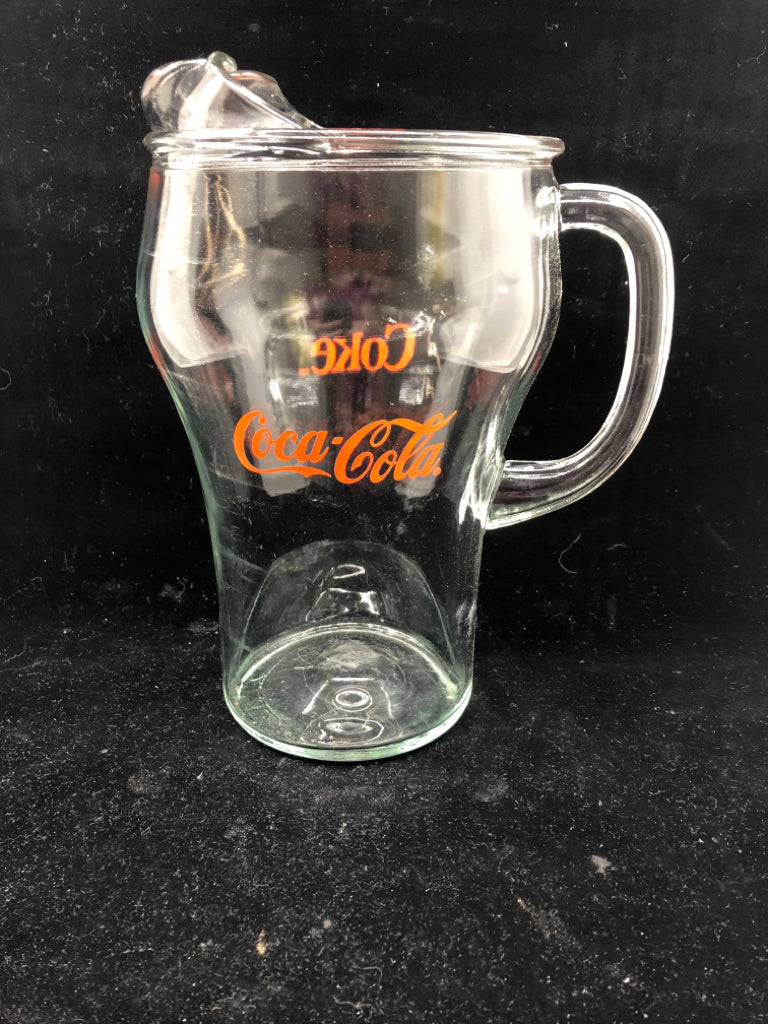 9 PC COCA-COLA PITCHER/GLASS SET.