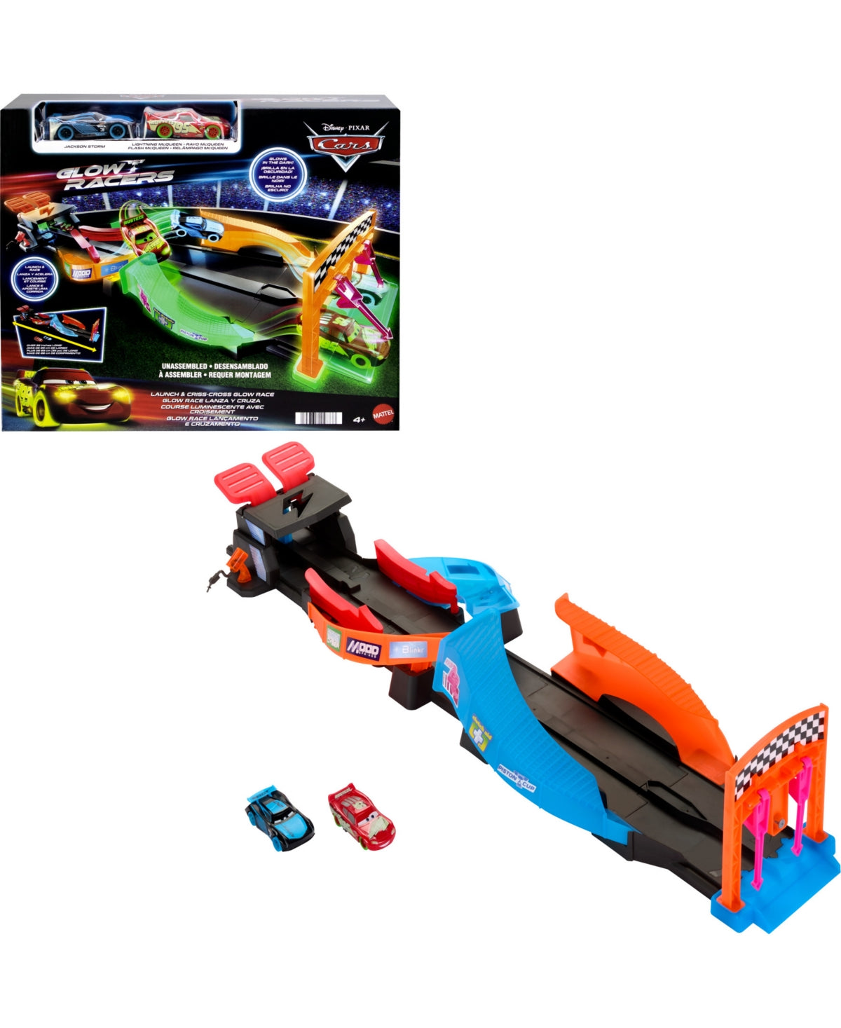 Mattel Disney and Pixar Cars Glow Racers Launch ‘N Criss-Cross Playset with 2 Gl