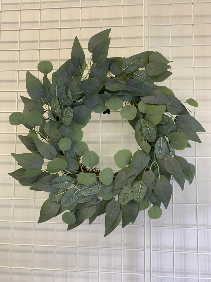 FAUX EUCALYPTUS WREATH.