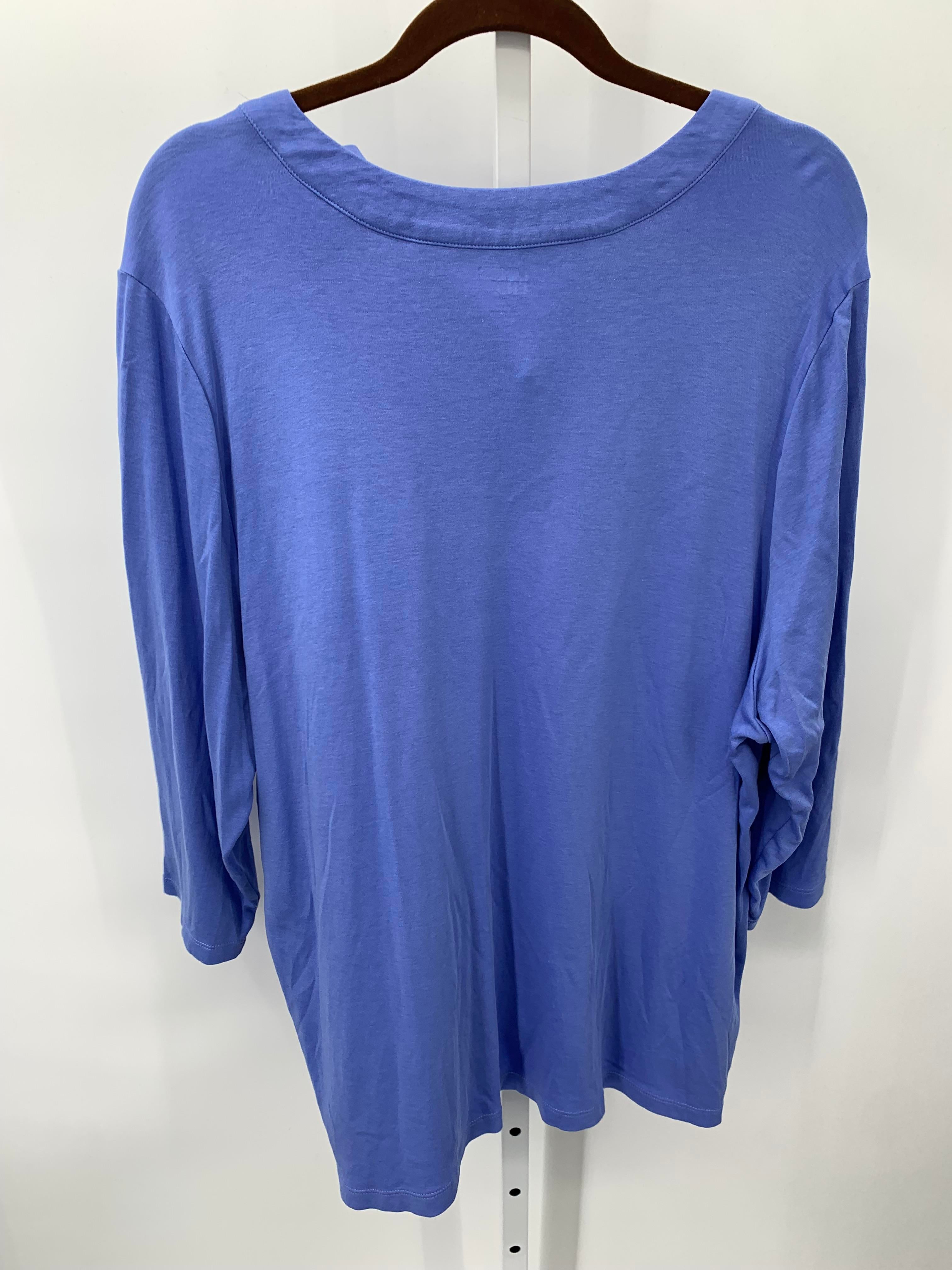 Lands End Size 2X Womens 3/4 Sleeve Shirt