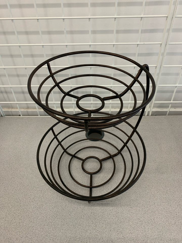 2 TIER METAL FRUIT BASKET.