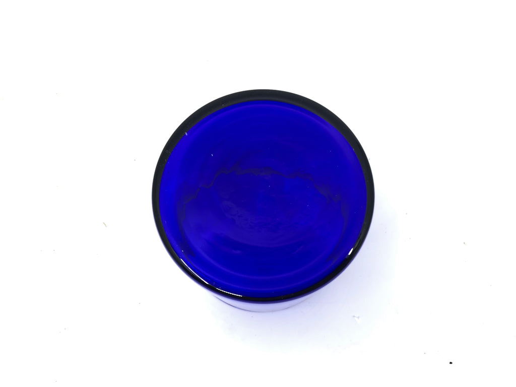 SMALL COBALT BLUE CANDLE HOLDER.