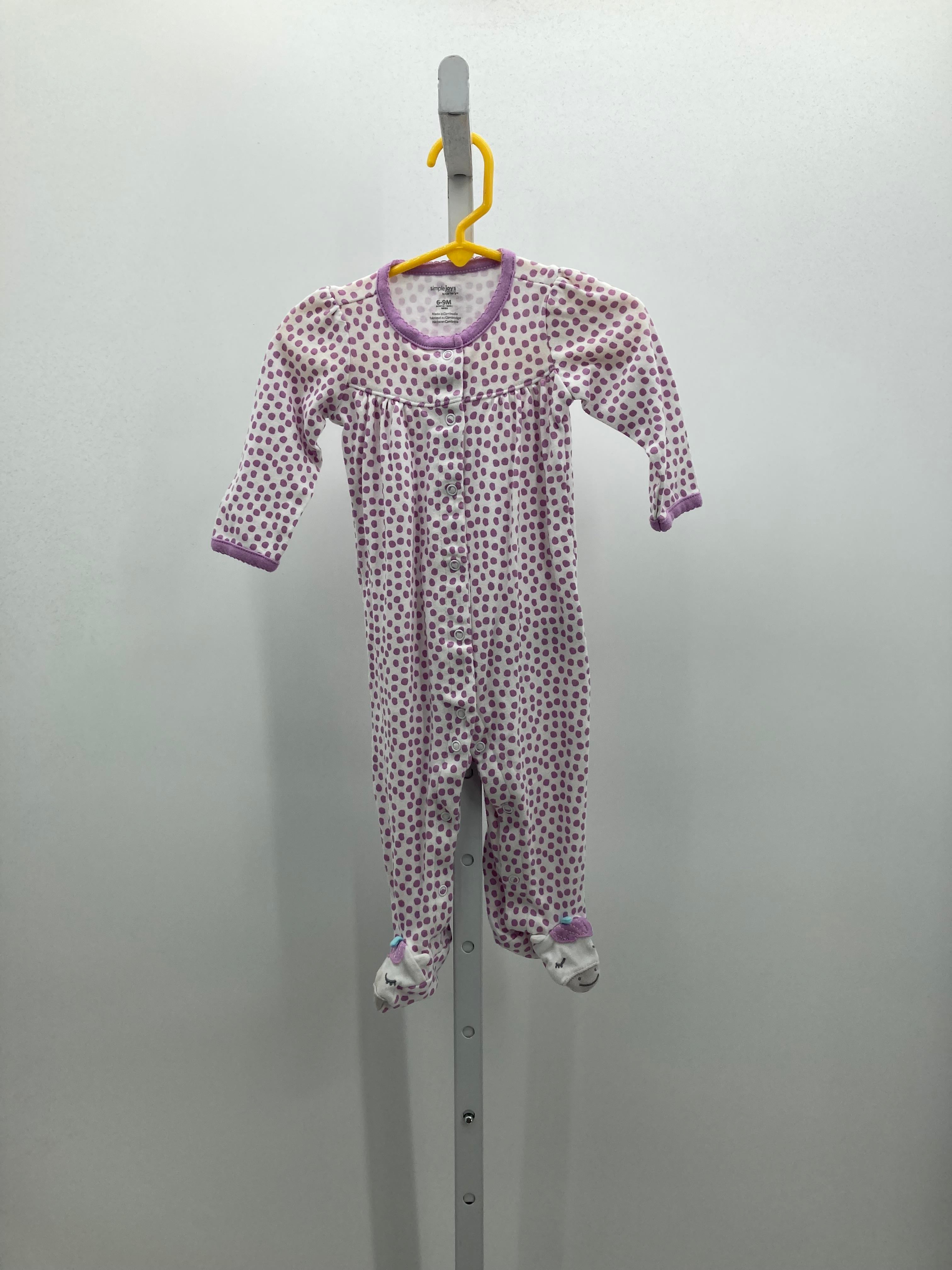 Simple Joys Size 6-9 mon Girls Long Slv. Romper