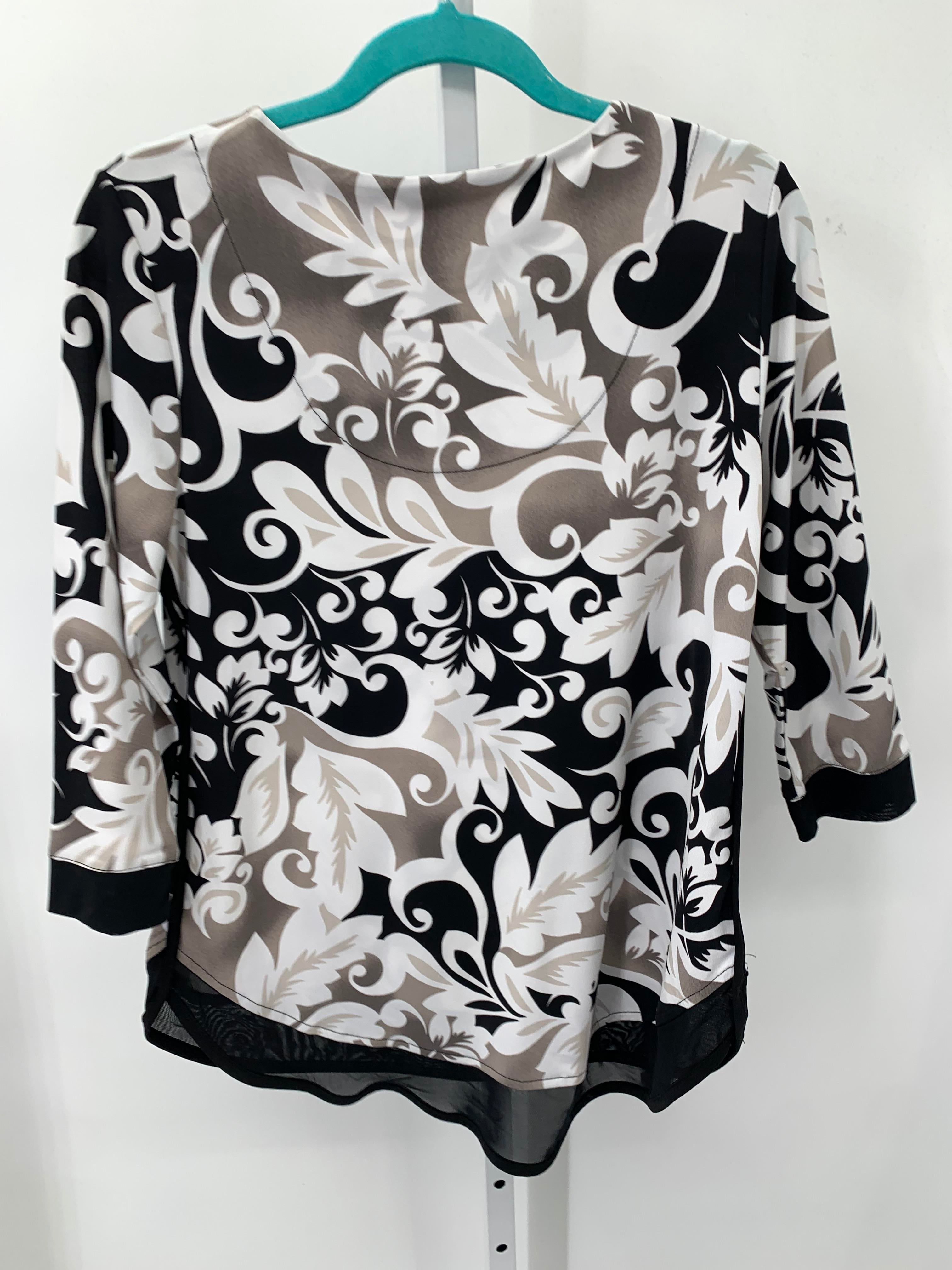 JM Collection Size Medium Petite Petite 3/4 Sleeve Shirt
