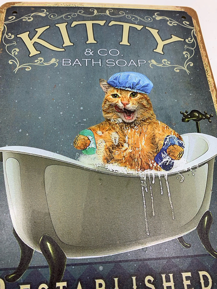 KITTY & CO BATH SOAP METAL SIGN.