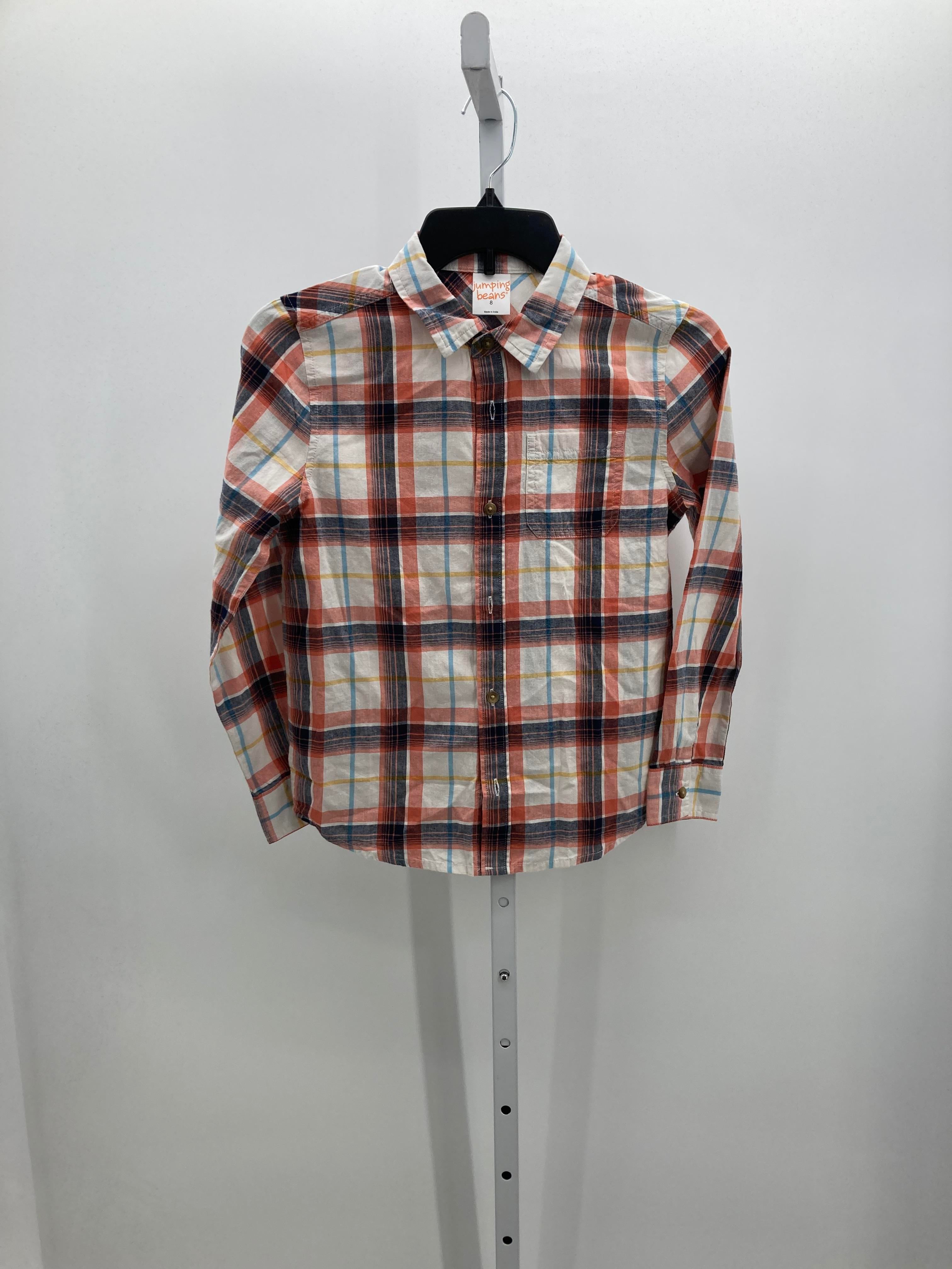 IVORY/ORANGE PLAID BUTTON DOWN