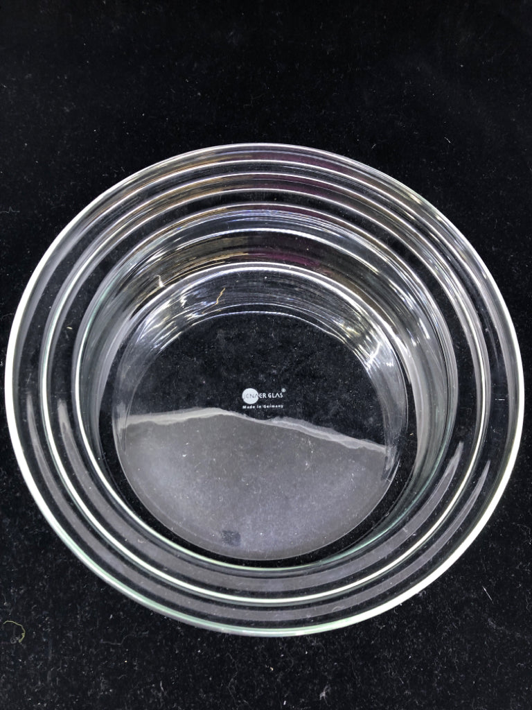 2 GLASS DELICATE NESTING BOWLS- JENAER GLASS.