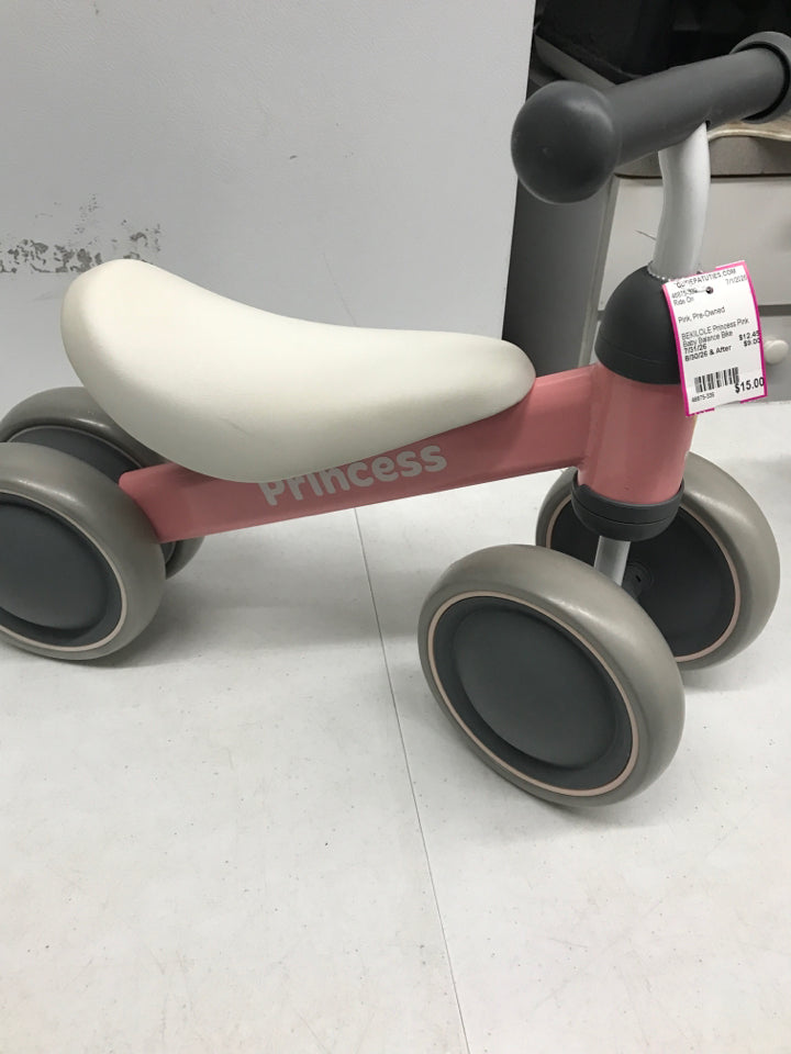 BEKILOLE Princess Pink Baby Balance Bike