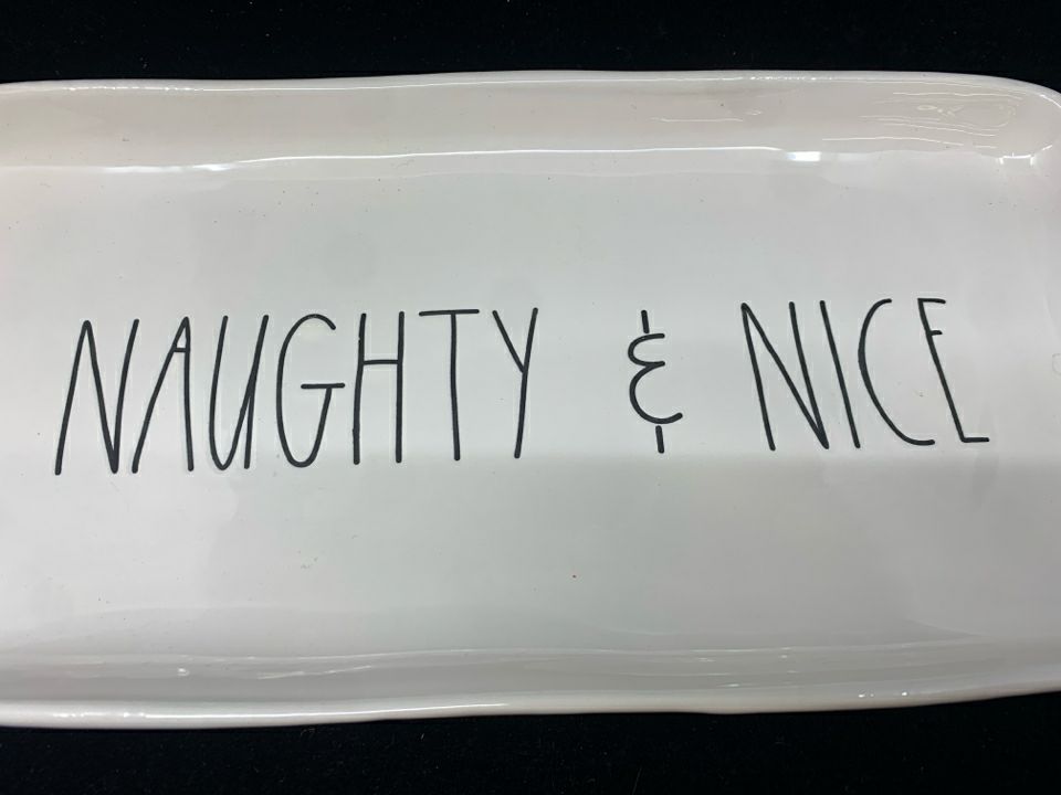 NAUGHTY & NICE SERVING DISH-RAE DUNN.