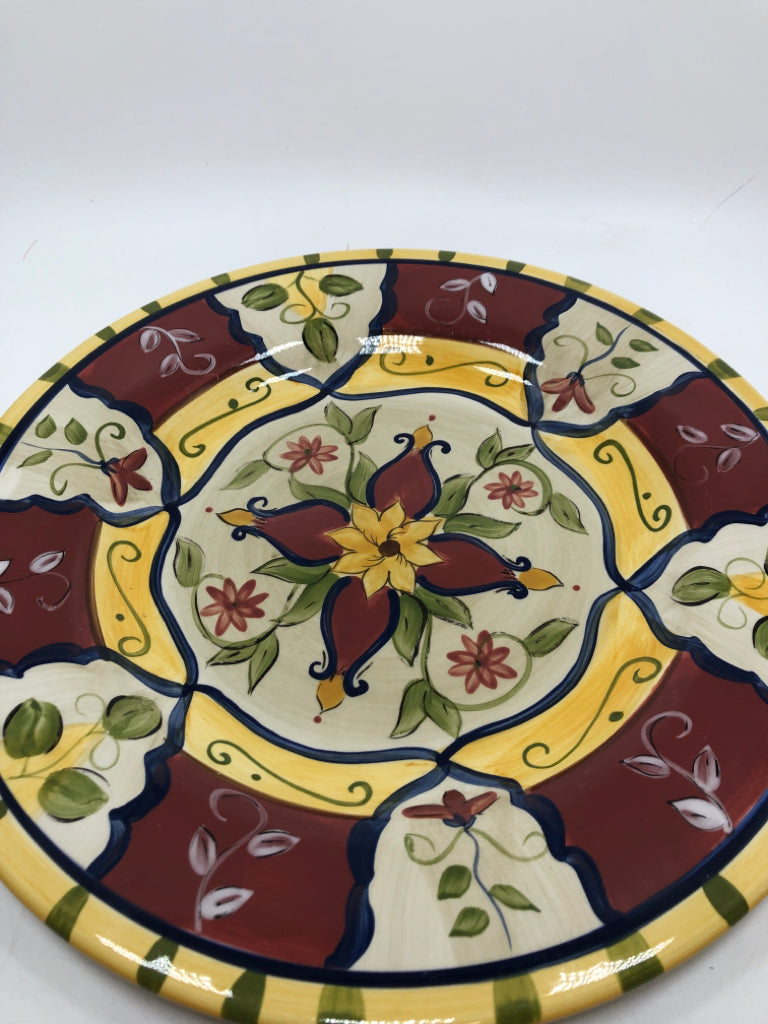 VALLARTA RED FLORAL PLATTER.