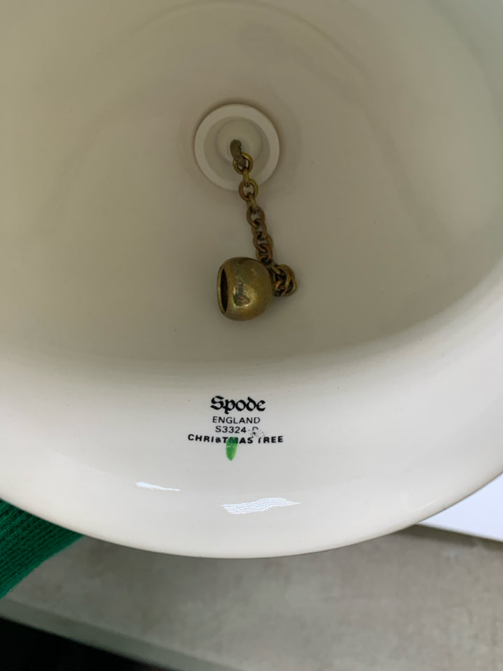 VTG SPODE CHRISTMAS TREE DINNER BELL.