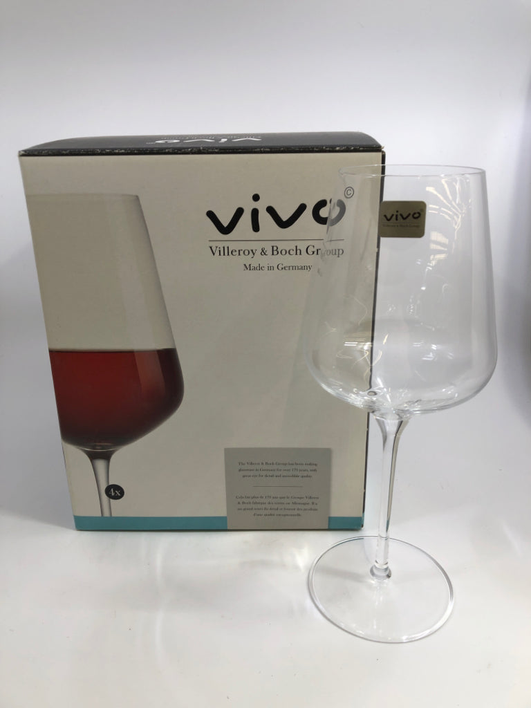4PC VIVO WINE GLASSES IN BOX.