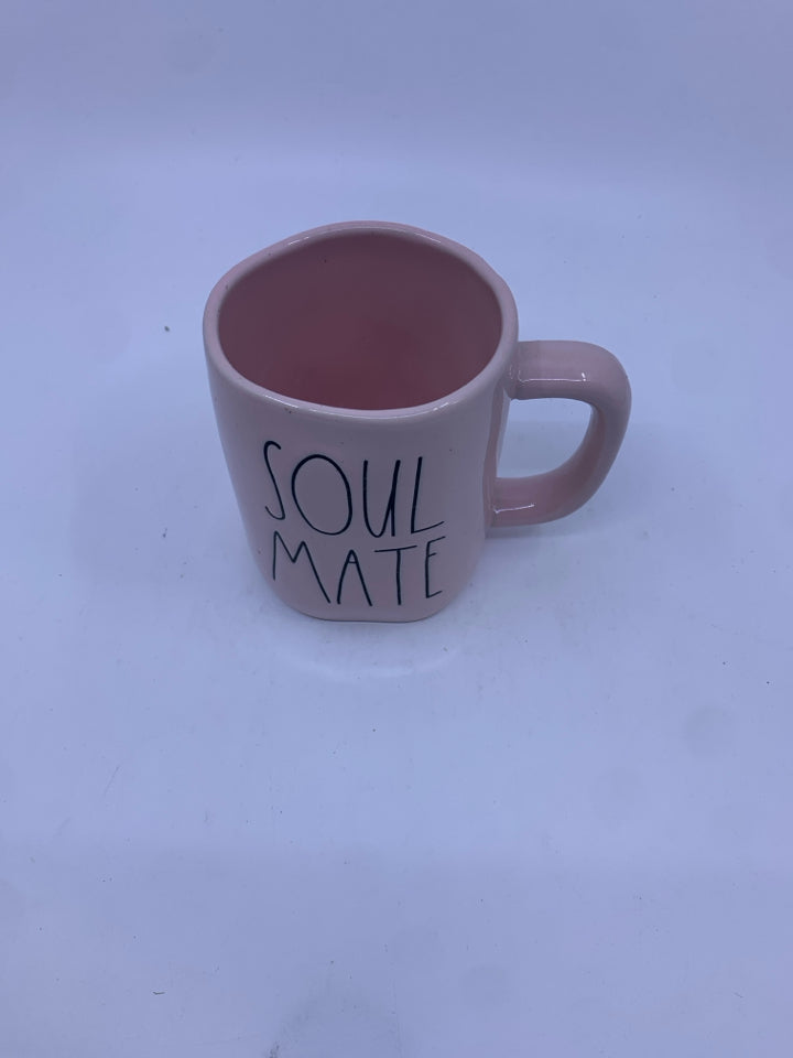 RAE DUNN PINK "SOUL MATE" MUG.