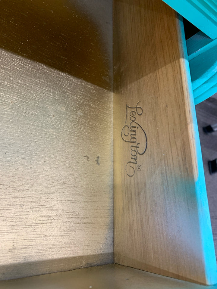 BRIGHT TEAL 2 DRAWER NIGHT STAND.
