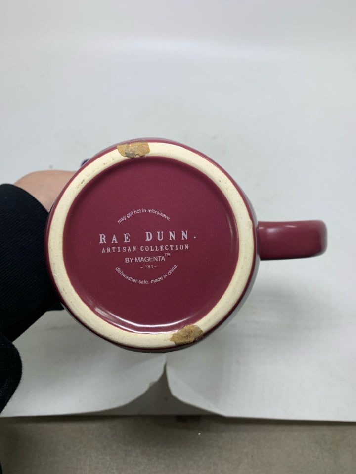 BURGUNDY AUTUMN VIBES RAE DUNN MUG.