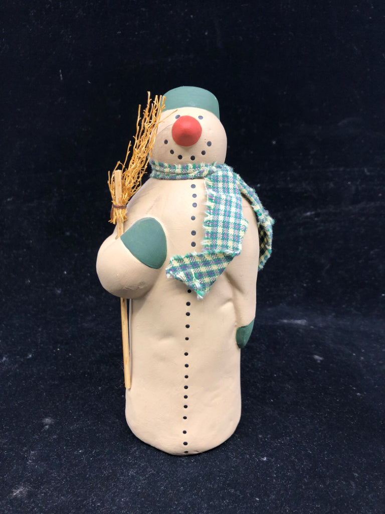 PRIMITIVE TAN SNOWMAN.