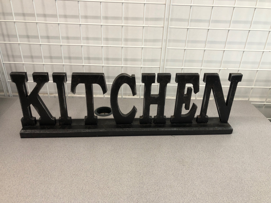 WOOD 'KITCHEN' SIGN.