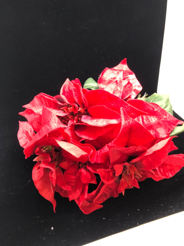 FAUX RED POINSETTIA BOUQUET.