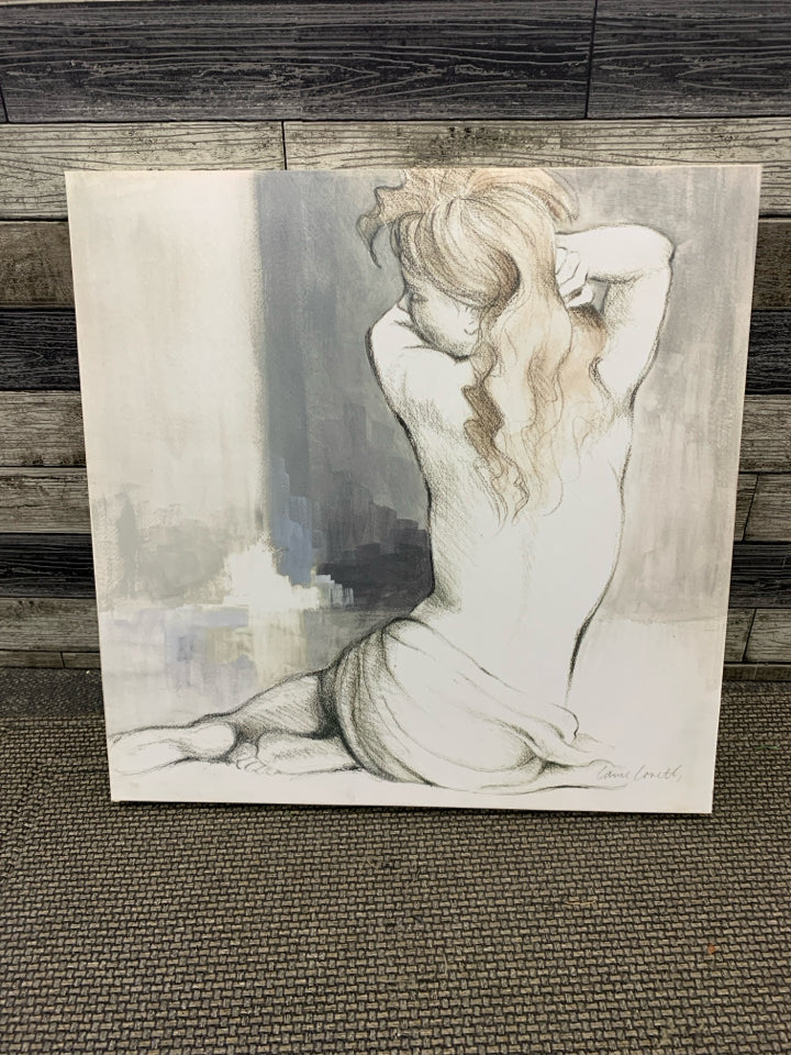 WOMANS BACK SIDE ILLUSTRATION CANVAS.