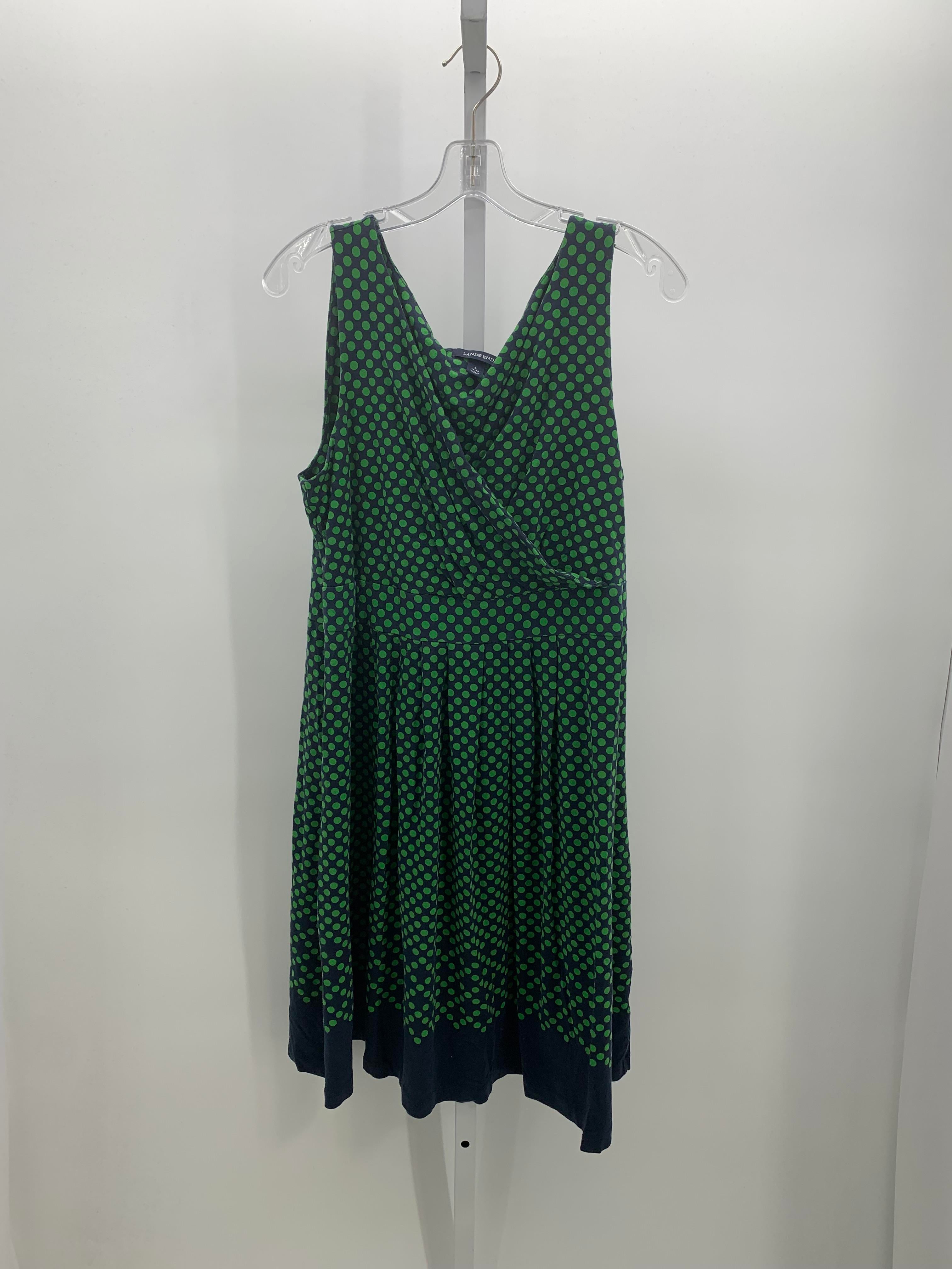 Lands End Size Large Misses Sleeveless Dress