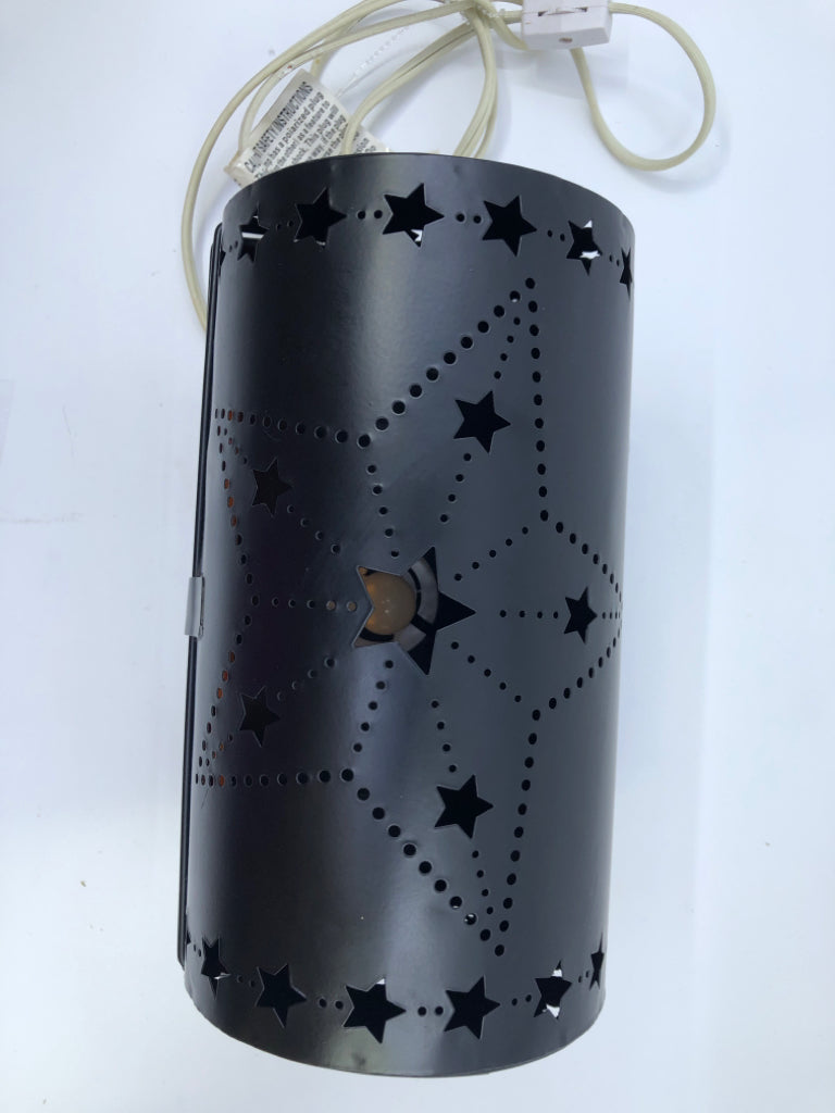 "HOME IS WHERE OUR STORY" BLACK METAL STAR PIERCED LIGHT UP CHEST.