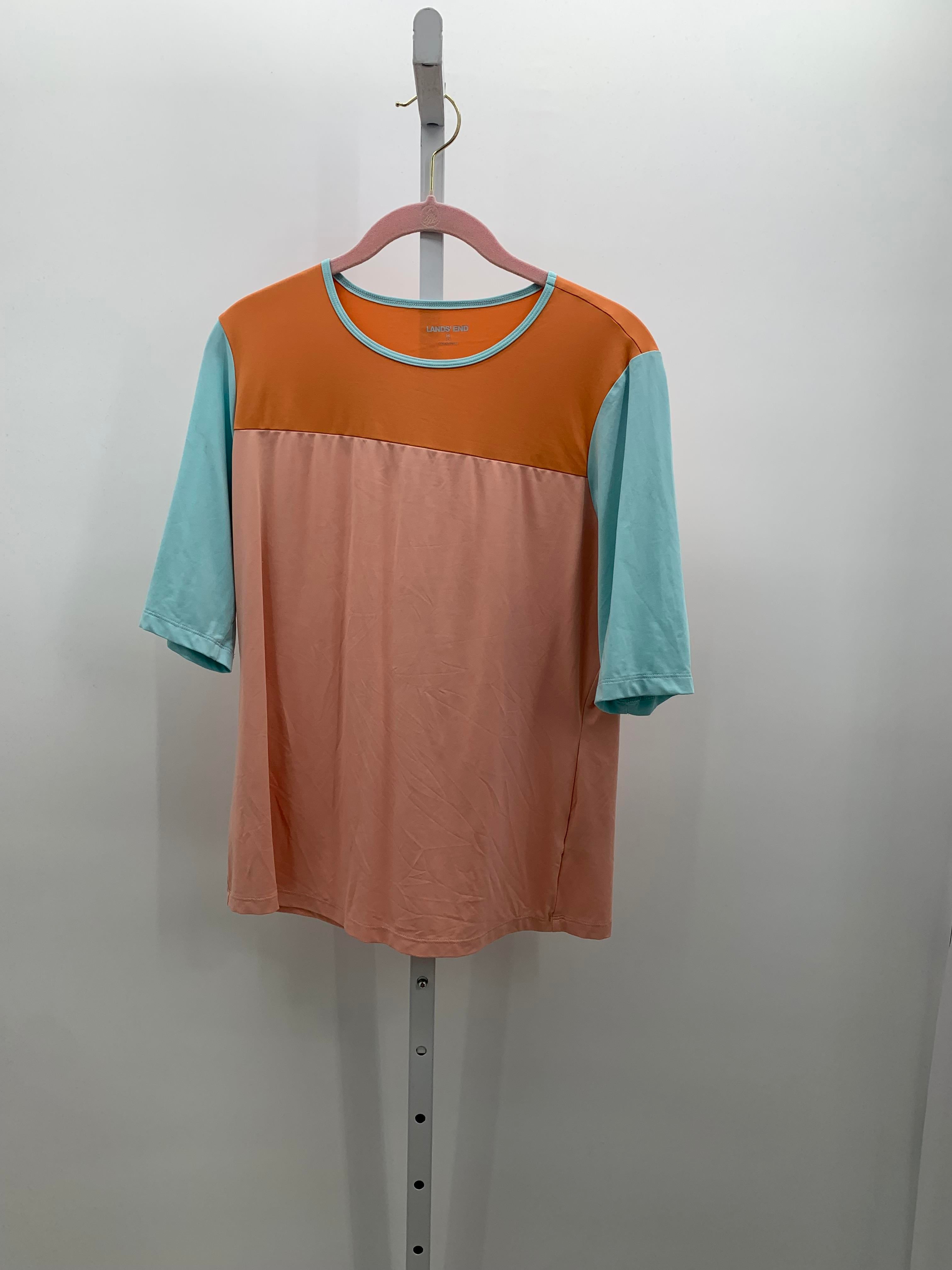 Lands End Size Medium Misses Short Sleeve Shirt