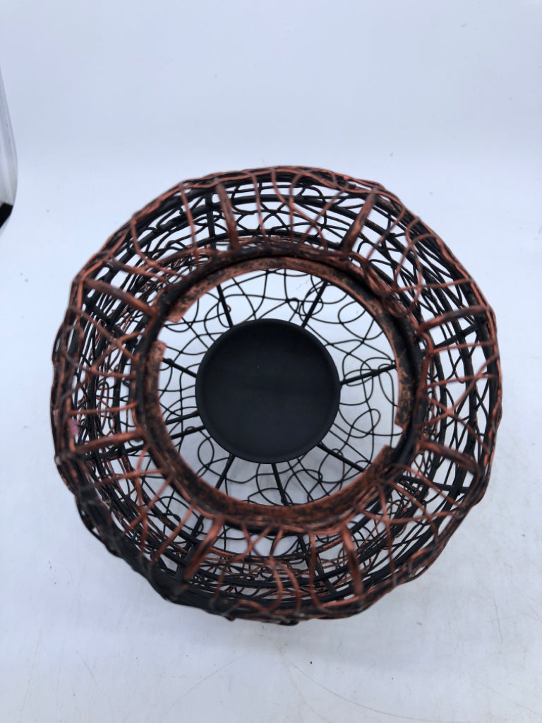 ROSE GOLD ACORN CANDLE HOLDER.