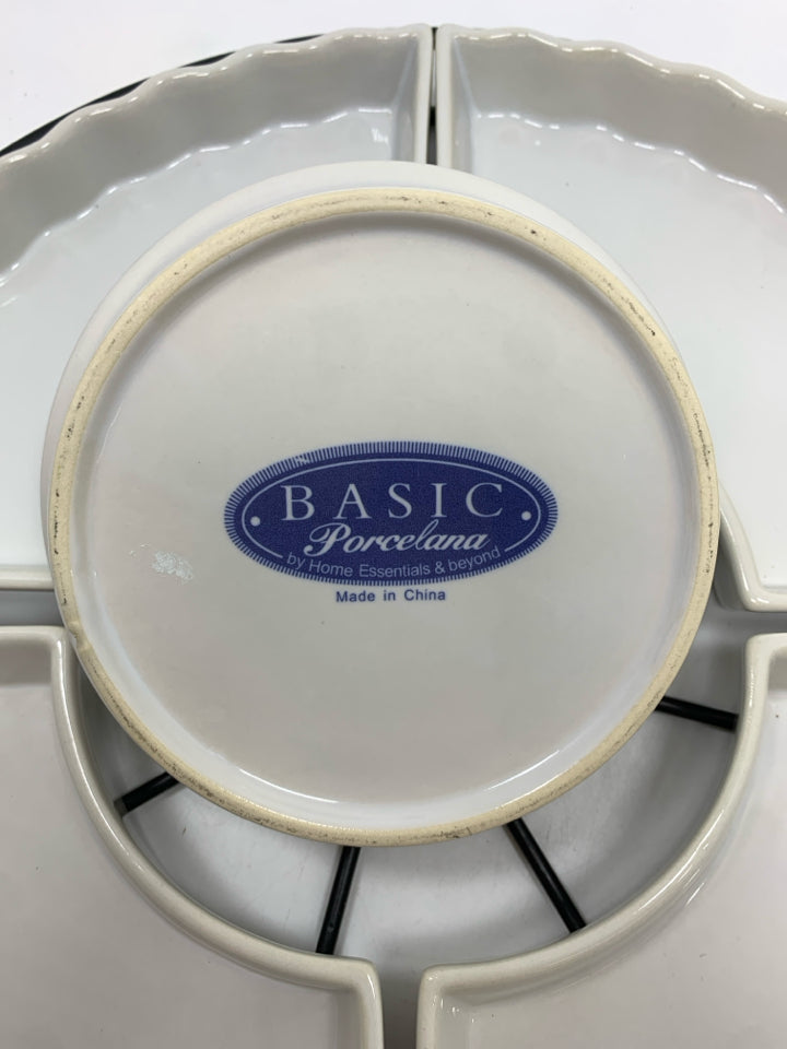 6PC DIVIDED SERVING TRAY/RELISH DISH.