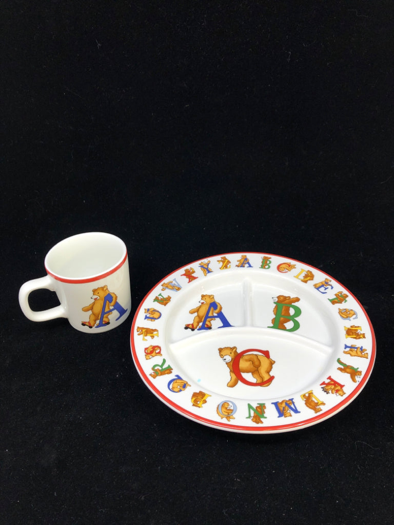 2PC TIFFANY & CO ALPHABET BEARS PLATE & CUP 1994.