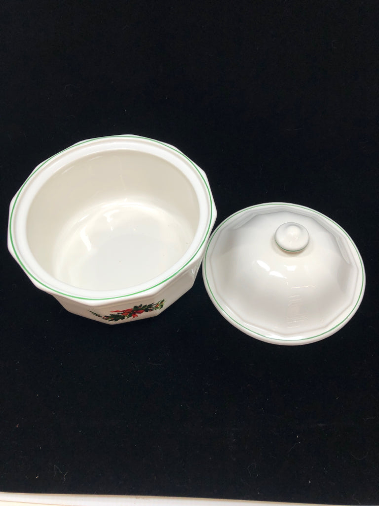 HOLLY & BOWS COVERED DISH- PFALTZGRAFF.