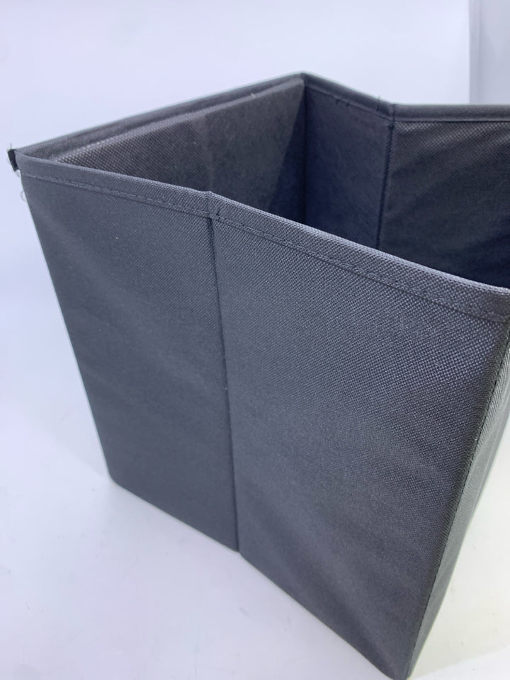 BLACK CANVAS FABRIC STORAGE BIN.