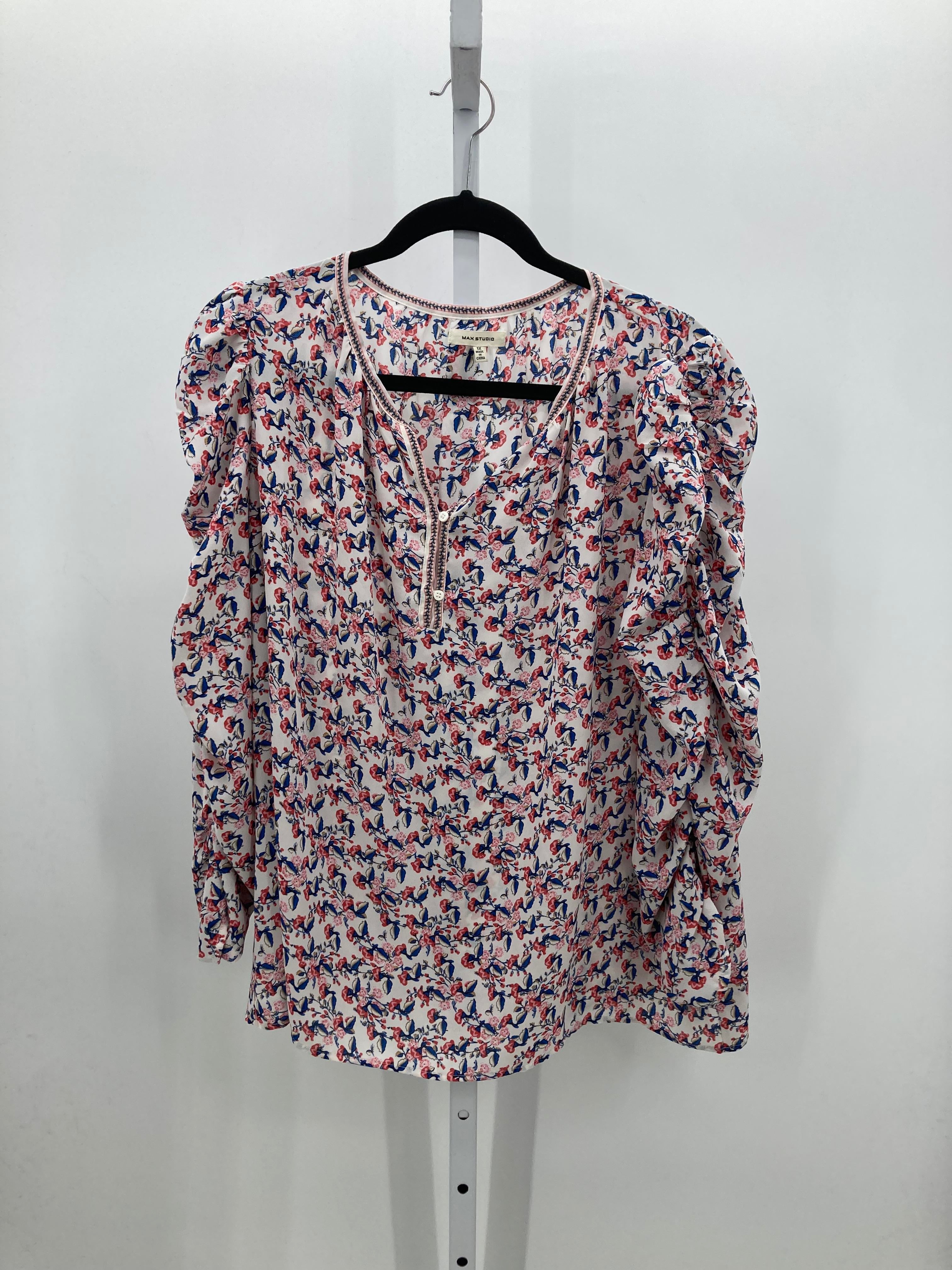 Max Studio Size 1X Womens Long Sleeve Shirt
