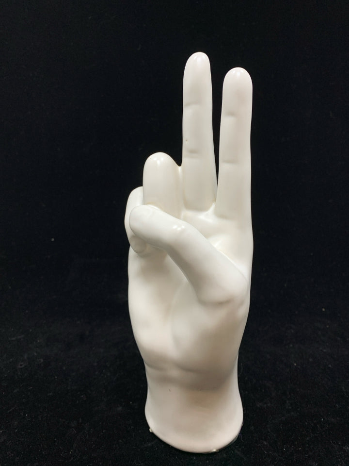 PEACE SIGN CERAMIC HAND DESK DECOR.