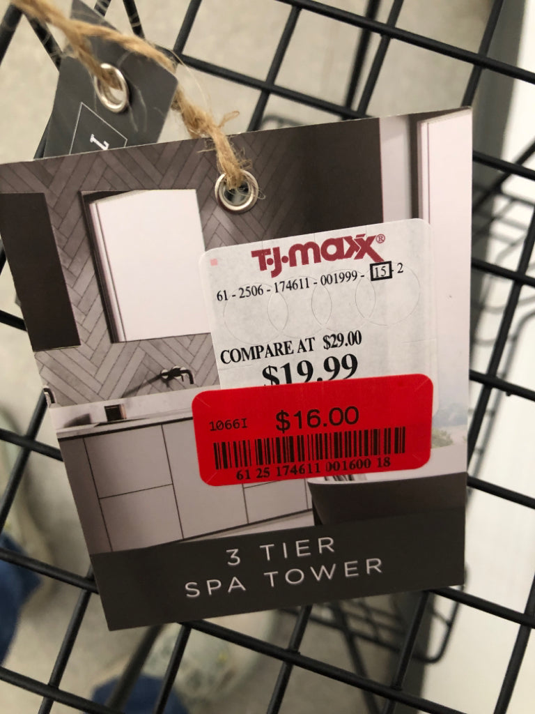 3-TIER BLACK METAL SPA TOWER ONE DESIGN HOME.